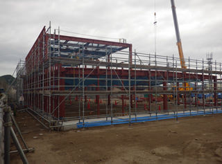 Ishinomaki-Higashi Nursery School under construction. September 2013 Temporary works.